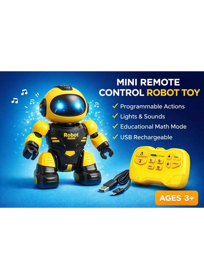 Smart Mini Robot Toy For Kids – Remote Control – Led Light & Sound – Usb Rechargeable - Image 4